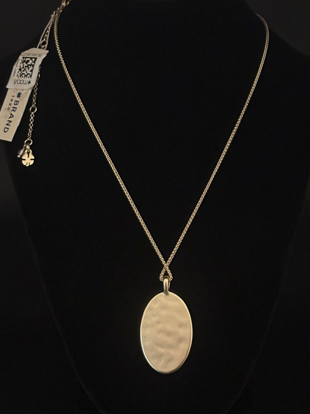 Lucky Brand Gold Oval Pendant Necklace with Black Center - Picture 3 of 5